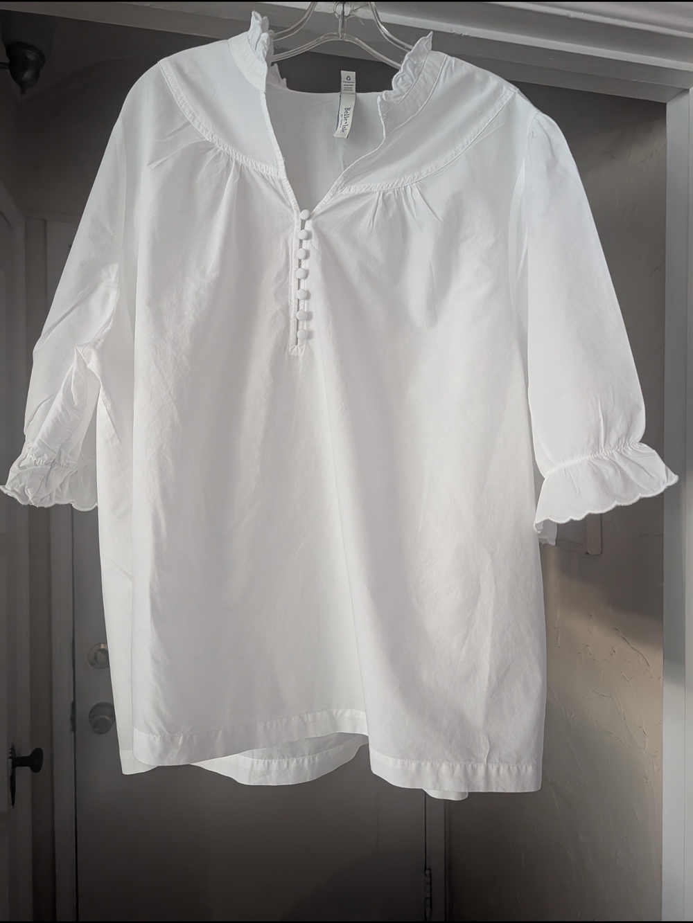 torrid White Ruffle-Collar Button Tunic